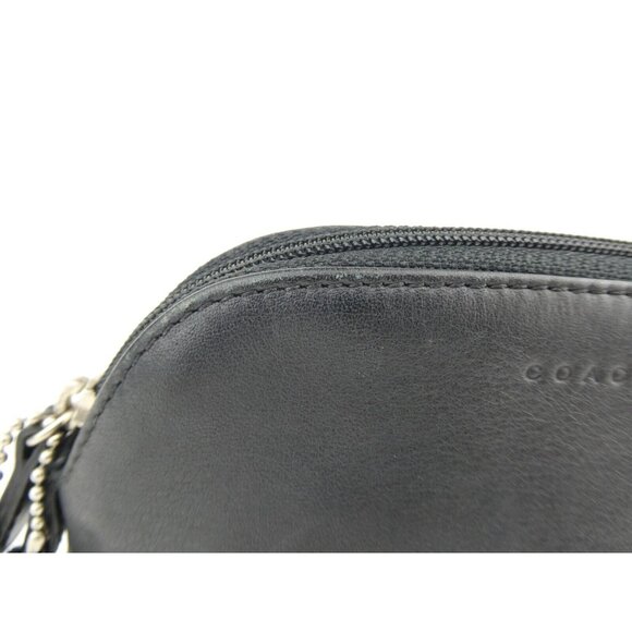 Coach Black Leather Medium Cosmetic Case Pouch - Picture 11 of 16
